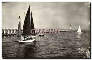 Modern Postcard Deauville Yacht La Jetee