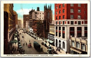 Main Street South From Morgan Street Hartford Connecticut CT Broadway Postcard