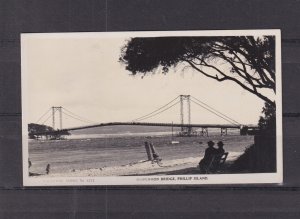 VICTORIA, PHILLIP ISLAND, SUSPENSION BRIDGE, c1940 real photo ppc., unused.