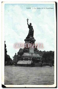 Old Postcard Paris Statue of the Republic