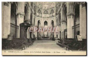 Old Postcard Tours Interior of Cathedrale Saint Gatien Choir