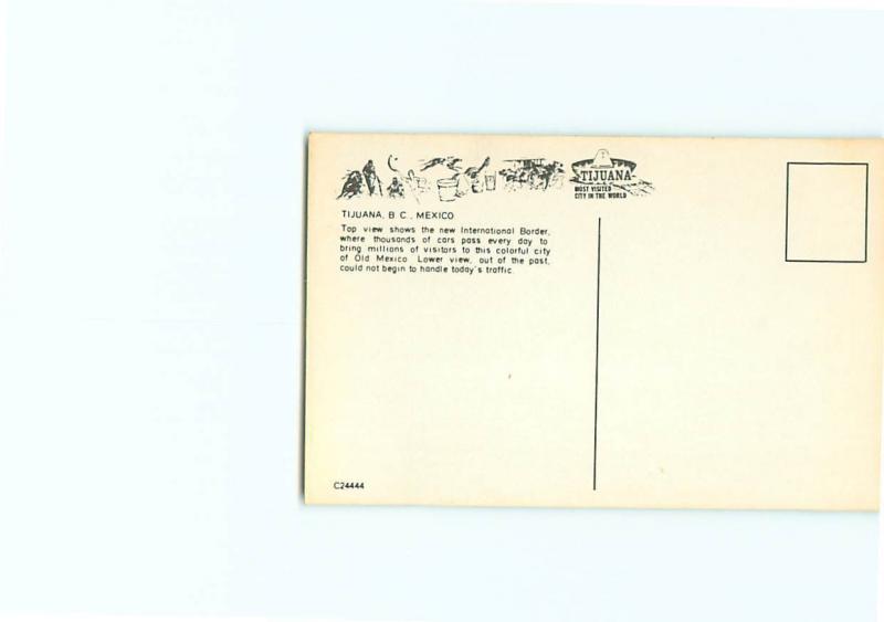 Vintage Postcard Greetings Mexico International Border Tijuana  # 3470