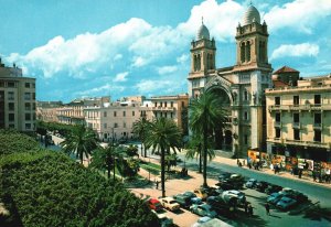 Cathedral of St. Vincent de Paul & St. Olivia Tunis Tunisia Vintage Postcard