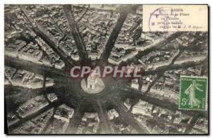 Postcard Old Jet Aviation Paris panorama of & # 39Etoile taken ball