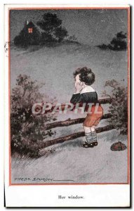 Old Postcard Fantasy Illustrator Child Fred Spurgin Her window