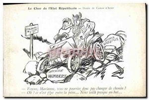 Old Postcard The Chariot of the state Republican Drawing Caran d'Ache