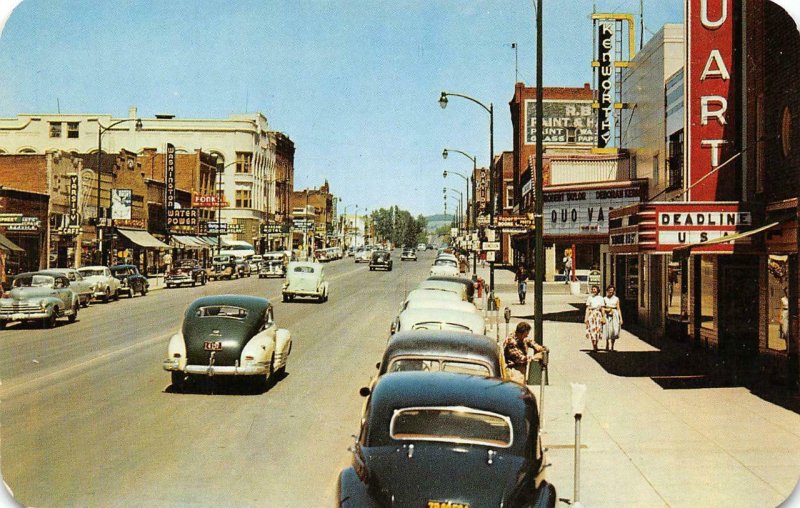 MOSCOW, ID Street Scene Idaho Theater, Hotels c1950s Vintage Postcard