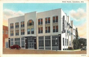 JONESBORO, Arkansas AR   HOTEL NOBLE & COFFEE SHOP  Roadside  c1940's Postcard