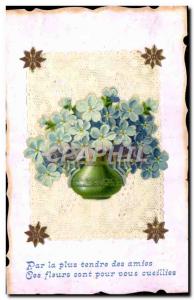 Old Postcard Fantasy Flowers Embroidery