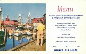 Airline Advertising menu Fishing 1950s 2017 Gloucester Massachusetts 2017