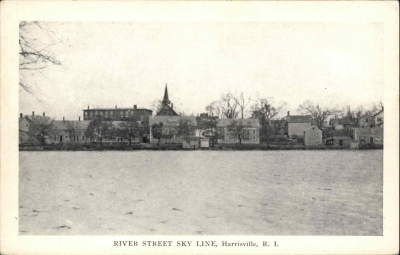 Harrisville Rhode Island RI River Street Skyline c1910 Vintage Postcard