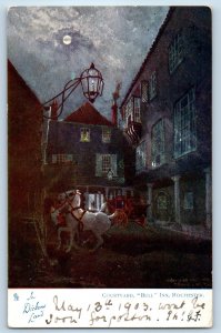1903 In Dickens Land Courtyard Bull Inn Rochester UK Oilette Tuck Postcard
