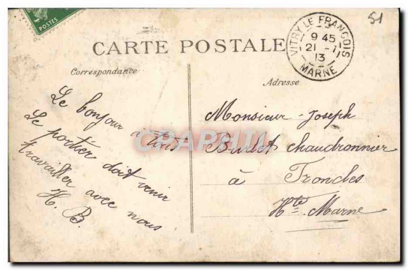 Old Postcard Vitry Le Francois Place d & # 39Armes