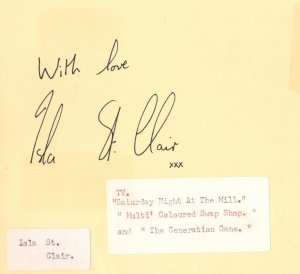 Isla St Clair & Opportunity Knocks Pianist 2x Autograph s