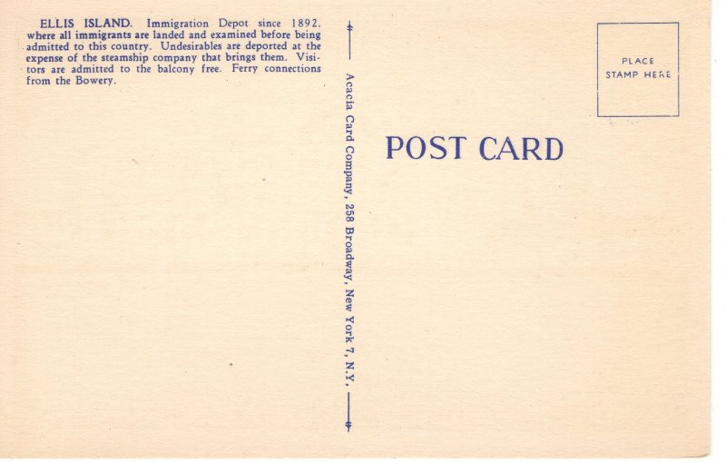 US    PC5668 ELLIS ISLAND, NY