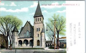 SOMERVILLE, NJ New Jersey   Second REFORMED CHURCH  1908   Postcard 