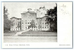 c1905 Exterior Entrance Penn College Building Oskaloosa Iowa IA Vintage Postcard