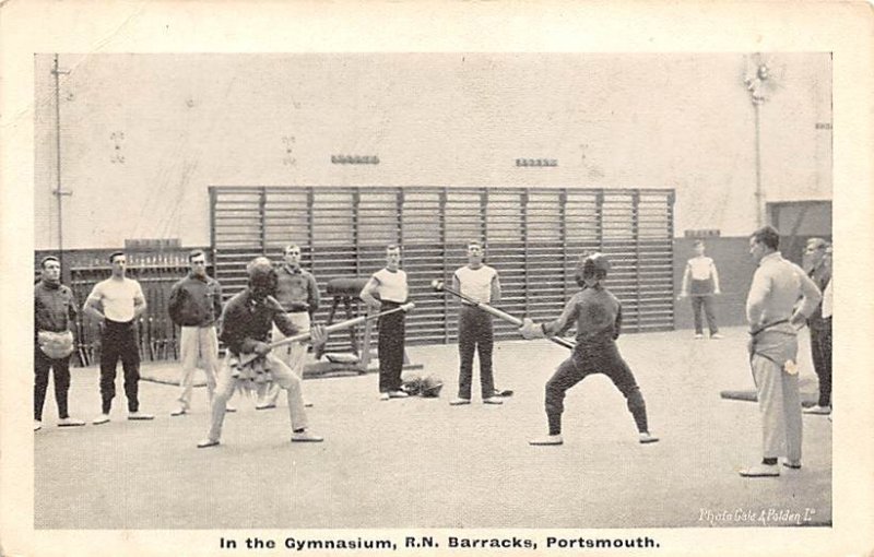 In the Gymnasium, R.N. Barracks Portsmouth Fencing Unused 