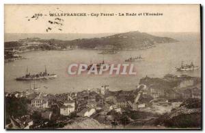 Old Postcard Villefranche Cap Ferrat and the bay & # 39escadre