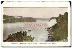 Old Postcard General View Of Both Goat Falls Niagara Falls