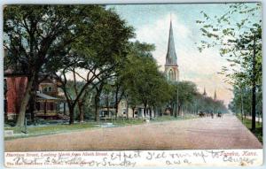 TOPEKA, Kansas KS   HARRISON STREET Scene north from Ninth Street 1907 Postcard