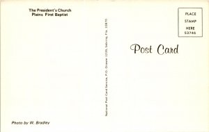 Plains, Georgia, First Baptist Church, President Jimmy Carter, Postcard