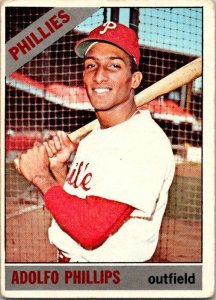 1966 Topps Baseball Card Adolfo Phillips Philadelphia Phillies sk1942