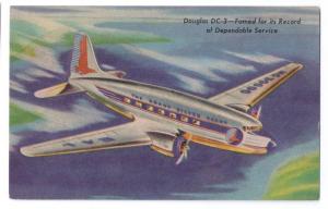 Eastern Airlines Douglas DC-3 Great Silver Fleet Vintage Aviation Postcard