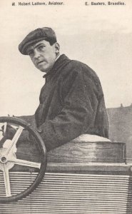 Hubert Latham Aviator Pilot Antique Bruxelles Rare Postcard