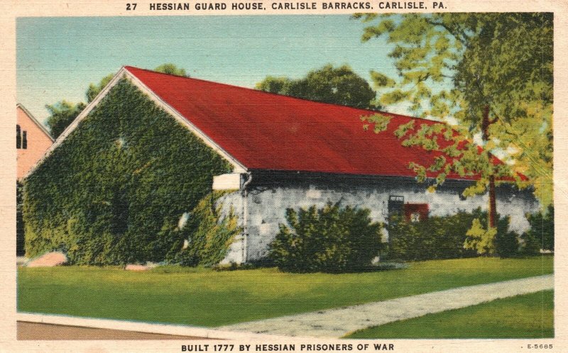 Vintage Postcard 1930's Hessian Guard House Carlisle Barracks Pennsylvania PA 