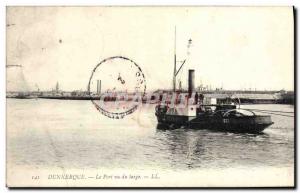 Old Postcard Dunkerque Port Vu Du Large Boat