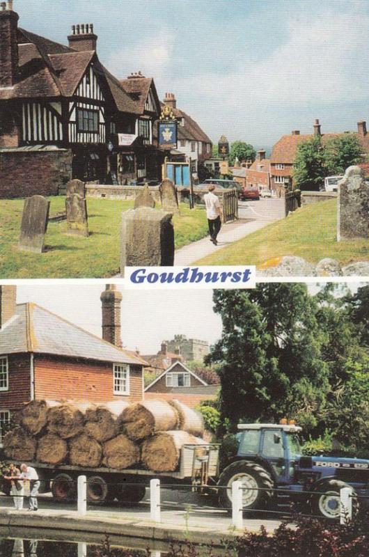 Goudhurst Farming Tractor Kent Farm Star & Eagle Hotel Postcard