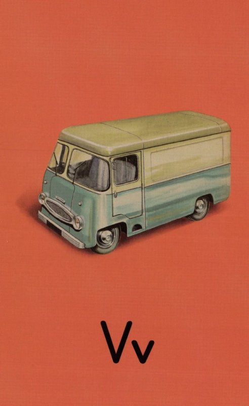 V Is For Van Toy Model Classic Ladybird Old Childrens Book Postcard