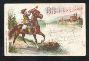 BEHUR DICH GOTT GERMANY 1898 ANTIQUE VINTAGE GERMAN POSTCARD WITH STAMP