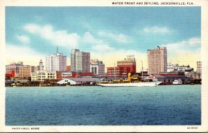 Florida Jacksonville Water Front and Skyline Curteich