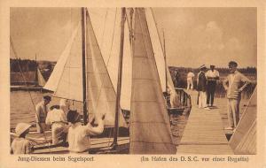 Diessen am Ammersee Germany Lake Sail Boat Pier Regatta Antique Postcard K15306 