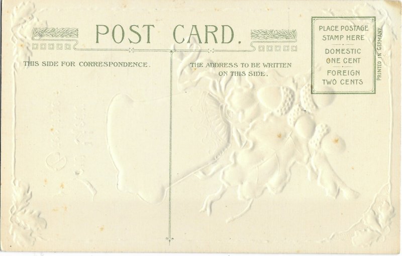 New Year Greetings Acorns Beautiful Embossed Corners and Edges