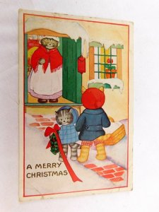 Circa 1910 Cute Anthropomorphic Cats Christmas Whitney Kitten Postcard P29