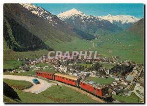 Modern Postcard Andermatt 1444m mit Oberalpbahn