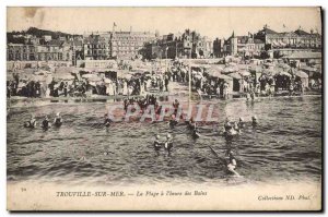 Old Postcard Trouville sur Mer The Beach has the & # 39heure des Bains