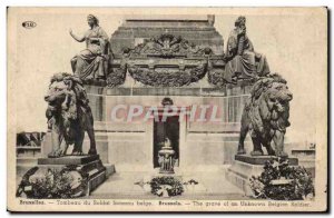 Old Postcard Belgium Brussels Tomb of the Unknown Soldier Belgian Lion