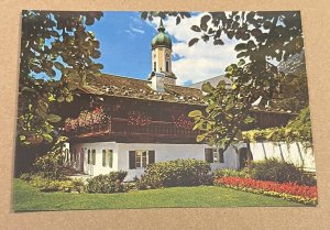 UNUSED PC POLZNKASPER HAUS & ST. MARTIN CHURH, GARMISCH  PARTENKIRCHEN, GERMANY