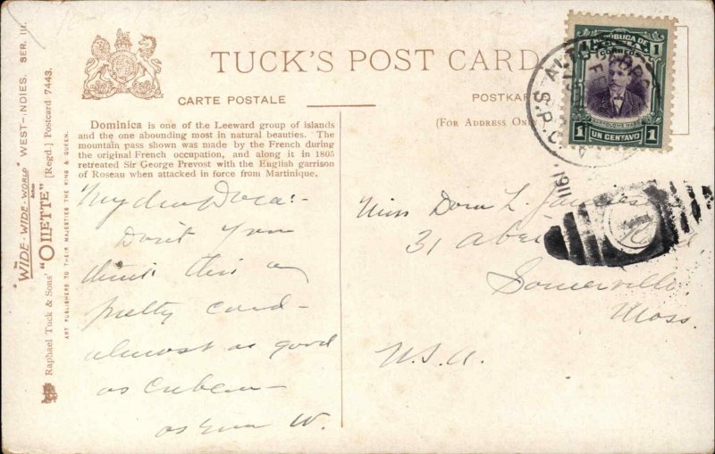 Dominica West Indies TUCK c1910 Used Postcard