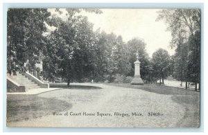 c1910 View of Court House Square Allegan Michigan MI Unposted Antique Postcard