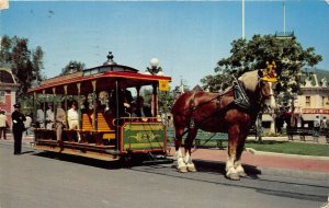 DISNEYLAND Anaheim California 1959 Postcard Main Street Trolley