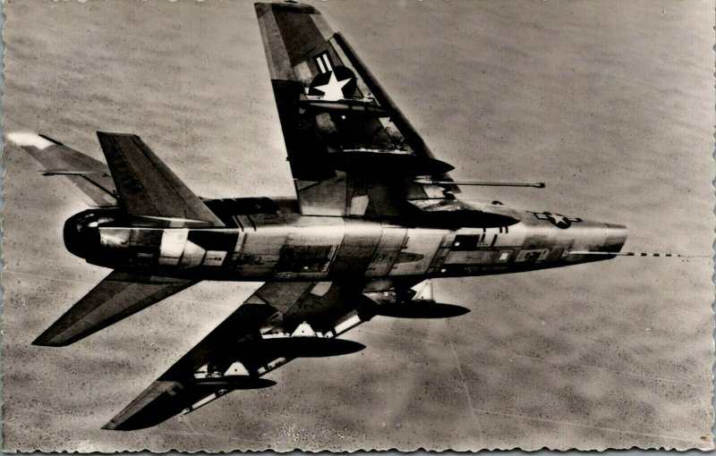 Super Sabre F-100 C Fighter Aircraft Vintage RPPC 03.59 