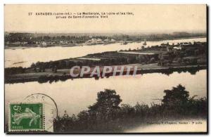 Varades Old Postcard The Meilleraie The Loire and the islands taken from St F...