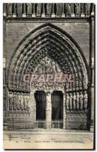 Paris - 4 - Notre Dame - Main Gate Old Postcard