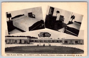 The Plaza Motel, Niagara Falls, Canada, Vintage FH Leslie Multiview Postcard