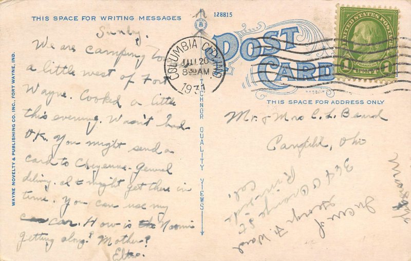 Byron Tuberculosis Sanatorium Fort Wayne Indiana 1931 postcard